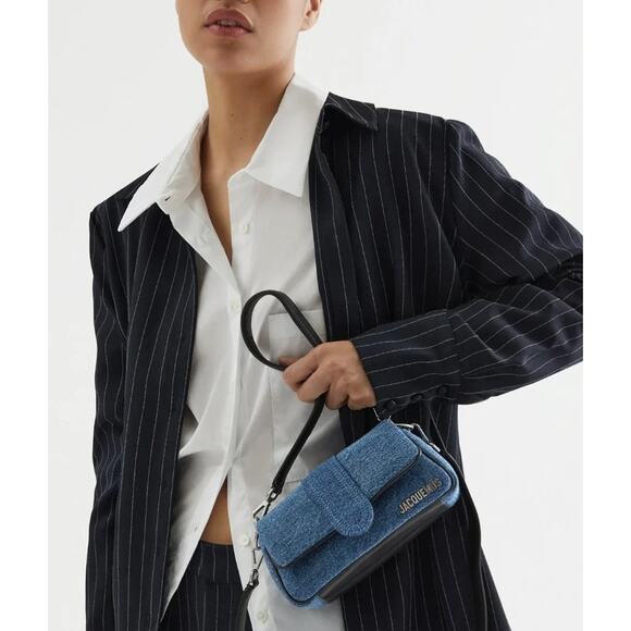 Jacquemus Denim Le Petit Bambimou Shoulder Bag with Removable Shoulder Strap - Picture 3 of 13